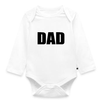 Dad - Baby Bio-Langarm-Body - Weiß - Vorne