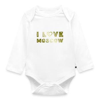 I Love Moscow - Organic Longsleeve Baby Bodysuit - white - Front