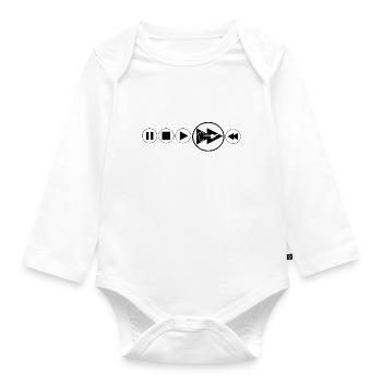 Greyhound Fast Forward Greyhound T Shirt - Organic Longsleeve Baby Bodysuit - white - Front