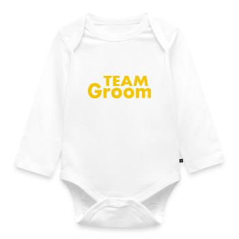 Team groom - Body Bébé bio manches longues - blanc - Devant