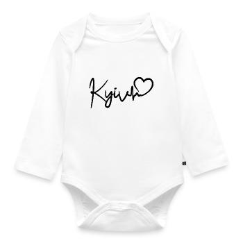Kyiv Herzschlag Ukraine Kiew Liebe - Baby Bio-Langarm-Body - Weiß - Vorne
