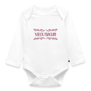 Vieux Machin Humour Anniversaire Homme - Body Bébé bio manches longues - blanc - Devant