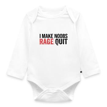 Ich mache Noobs Ragequit - Baby Bio-Langarm-Body - Weiß - Vorne