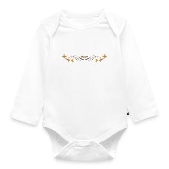 goldene linie silber strich - Baby Bio-Langarm-Body - Weiß - Vorne