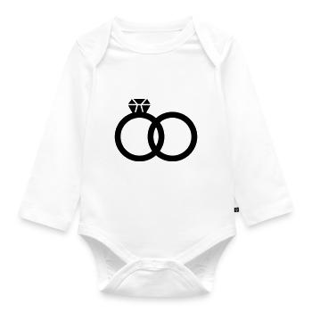 Wedding Rings Ring Wedding - Organic Longsleeve Baby Bodysuit - white - Front