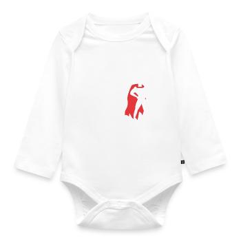 Dein Dad, mein Dad,dein Vater mein Vater, Geschenk - Baby Bio-Langarm-Body - Weiß - Vorne