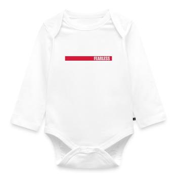fearless Text Quote Design - Organic Longsleeve Baby Bodysuit - white - Front