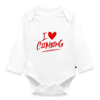 Ich liebe Klettern - Baby Bio-Langarm-Body - Weiß - Vorne