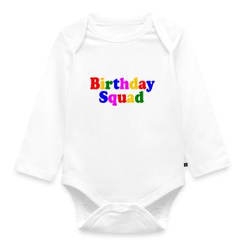 Birthday squad - Body Bébé bio manches longues - blanc - Devant