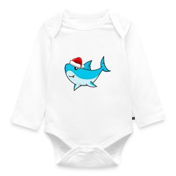 Shark Comic Noël - Body Bébé bio manches longues - blanc - Devant