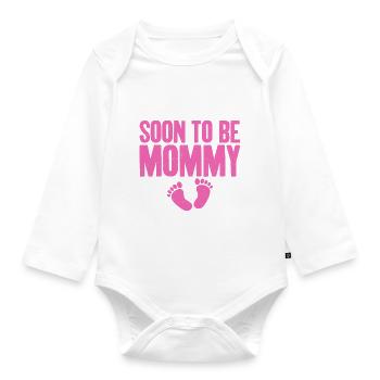 Announcing pregnancy for the first time - Organic Longsleeve Baby Bodysuit - white - Front