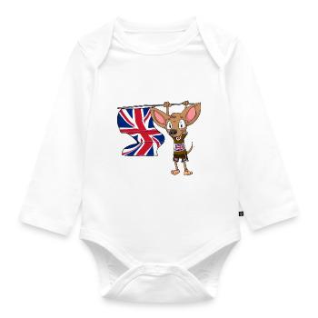 English Chihuahua - Organic Longsleeve Baby Bodysuit - white - Front
