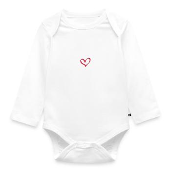 Battement De Coeur Avec Le Coeur - L'amour - Body Bébé bio manches longues - blanc - Devant