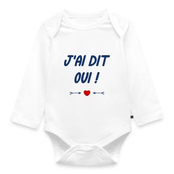 J'ai dit oui - Body Bébé bio manches longues - blanc - Devant