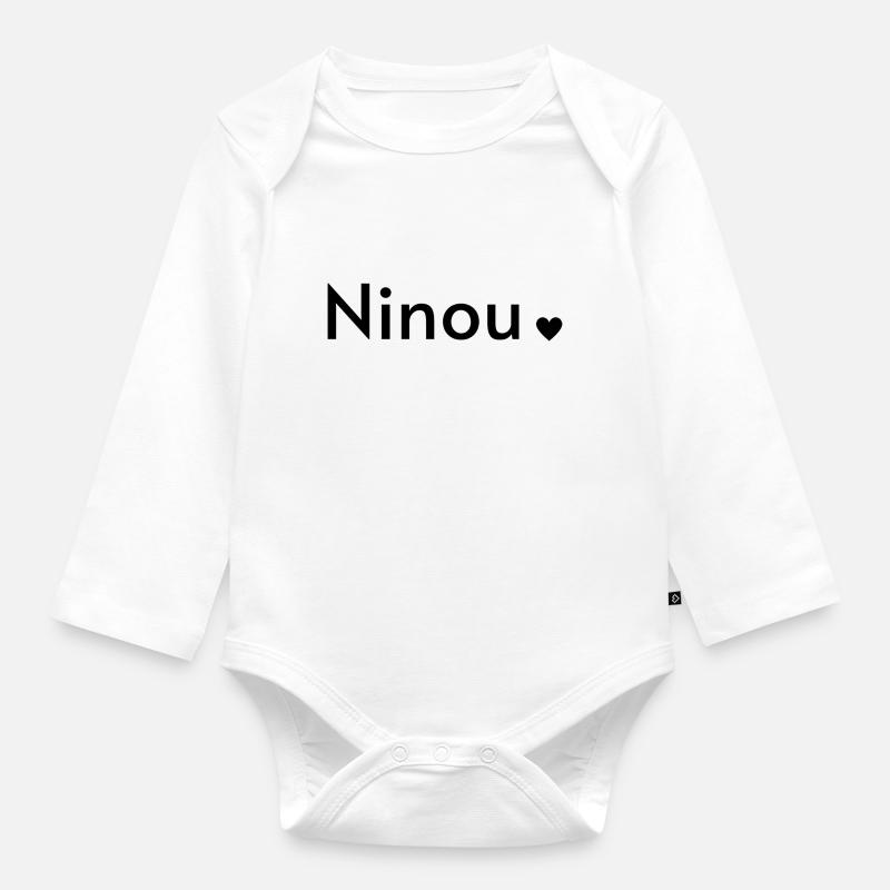 Ninou - Body Bébé bio manches longues - blanc