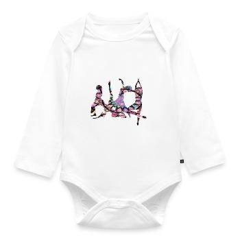 yoga,frau,stretchen,sport,poweryoga,mandala - Baby Bio-Langarm-Body - Weiß - Vorne