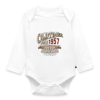 Oldtimer Modell 1957 - Geburtstag - Jahrgang - Baby Bio-Langarm-Body - Weiß - Vorne