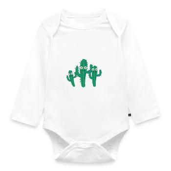 Famille Cactus,Mexique,Cactus, Famille - Body Bébé bio manches longues - blanc - Devant