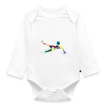 Soccer ,Soccer Soccer, Soccer masculin,graffiti - Body Bébé bio manches longues - blanc - Devant