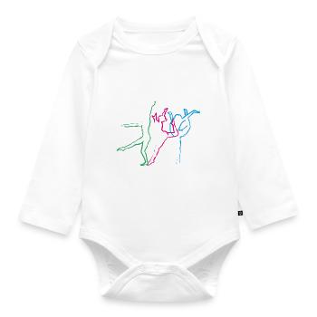 Gymnast, Yoga,Sports,Dancing,Gymnastics,Outline - Organic Longsleeve Baby Bodysuit - white - Front