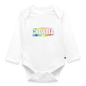 Croatia - Organic Longsleeve Baby Bodysuit - white - Front