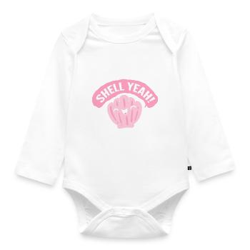 Shell Yeah! Strandliebhaber - Baby Bio-Langarm-Body - Weiß - Vorne
