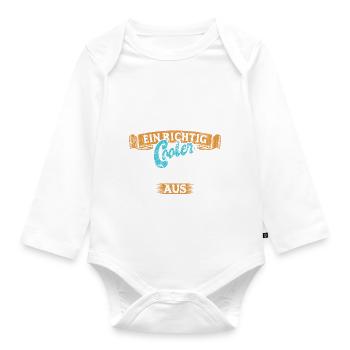So sieht ein richtig cooler Praktikant aus Spruch - Baby Bio-Langarm-Body - Weiß - Vorne