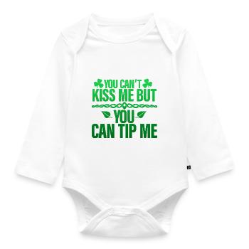 You Can't Kiss Me But You Can Tip Me 4 - Baby Bio-Langarm-Body - Weiß - Vorne