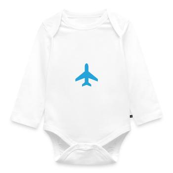 Voyage de vacances Mon premier voyage en avion Voyageur - Body Bébé bio manches longues - blanc - Devant