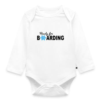 Snowboard - Organic Longsleeve Baby Bodysuit - white - Front