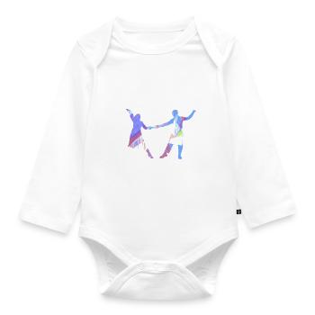 Couple Dance, Dancer, Dancing, Graffiti,Couple - Organic Longsleeve Baby Bodysuit - white - Front