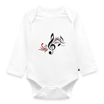 Sheet Music Music - Organic Longsleeve Baby Bodysuit - white - Front