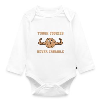 Tough Cookies Never Crumble Konditor - Baby Bio-Langarm-Body - Weiß - Vorne