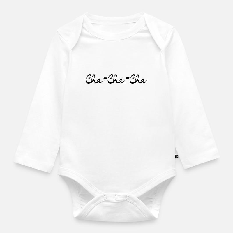 Cha-Cha-Cha Dance Latein Tanz - Baby Bio-Langarm-Body - Weiß