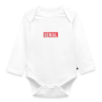 Génial comme mon fils humour drôle papa fête - Body Bébé bio manches longues - blanc - Devant