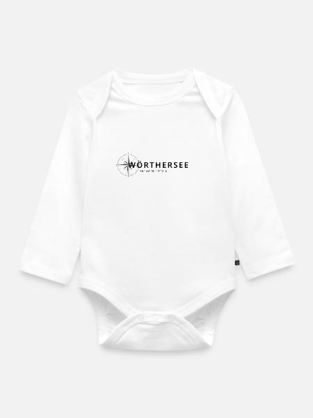 Wörthersee Kompass Design - Baby Bio-Langarm-Body - Weiß