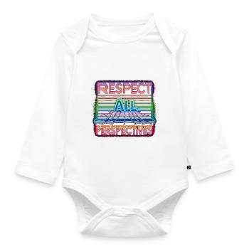 Respect All Perspectives - Organic Longsleeve Baby Bodysuit - white - Front
