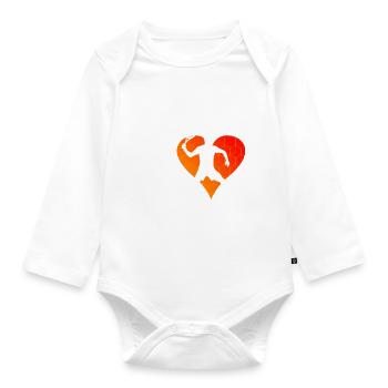 Men's Women's Pickleball Pickleball Racquetb - Organic Longsleeve Baby Bodysuit - white - Front