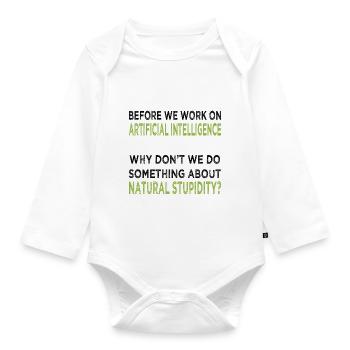 Artificial Intelligence - Organic Longsleeve Baby Bodysuit - white - Front