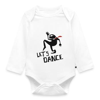 Let's dance - Organic Longsleeve Baby Bodysuit - white - Front