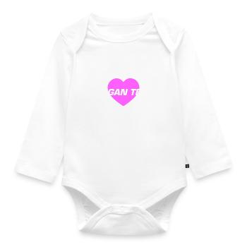 Vegan Team Herz - Baby Bio-Langarm-Body - Weiß - Vorne