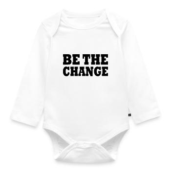 be the change - Baby Bio-Langarm-Body - Weiß - Vorne
