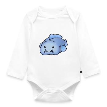 Blauer Blobfisch - Baby Bio-Langarm-Body - Weiß - Vorne