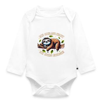 Ein Faultier schläft nicht - es spart Energie! - Baby Bio-Langarm-Body - Weiß - Vorne