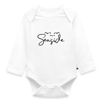 Seaside Beach Seagulls Sea - Organic Longsleeve Baby Bodysuit - white - Front