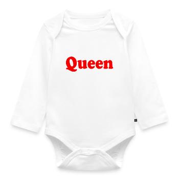 Queen - Baby Bio-Langarm-Body - Weiß - Vorne