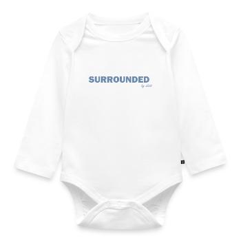 Surrounded by Idiots Funny Sayings - Organic Longsleeve Baby Bodysuit - white - Front