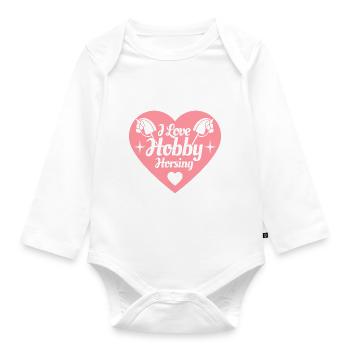 J’aime Hobby Horsing - Coeur - Hobby - Body Bébé bio manches longues - blanc - Devant