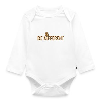 BE DIFFERENT Sunflower Self Love Positivity - Organic Longsleeve Baby Bodysuit - white - Front