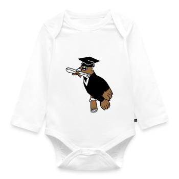 Deaf School Graduation College Certificate Certificate Certificate - Organic Longsleeve Baby Bodysuit - white - Front